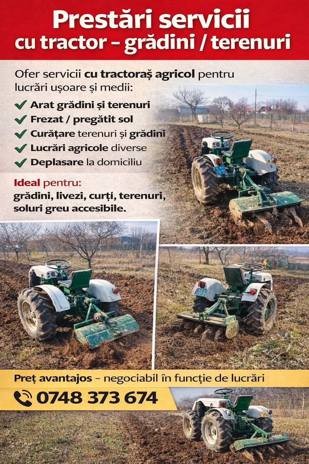 Servicii cu tractor agricol